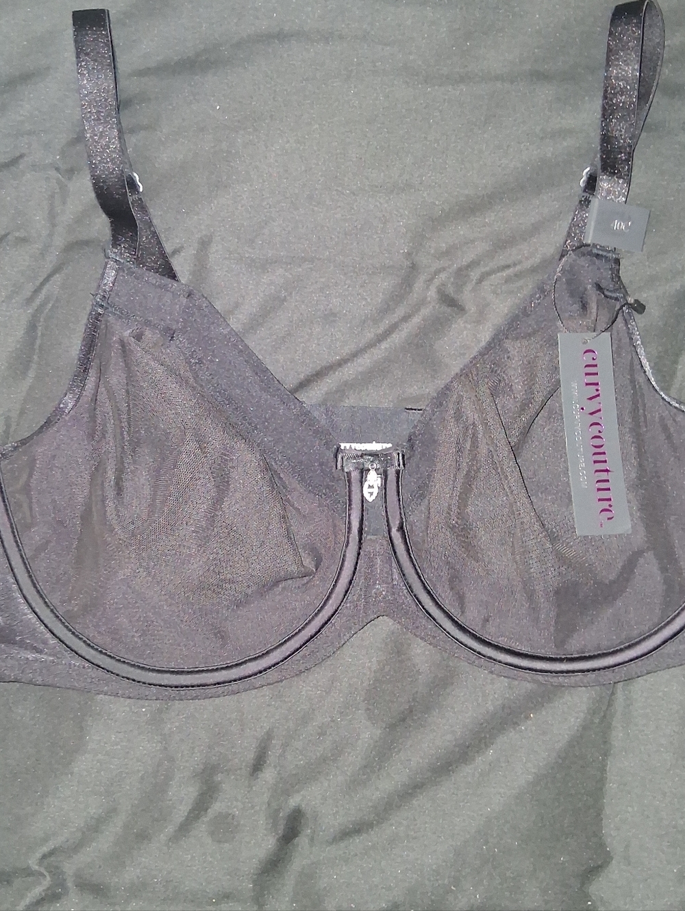 Curvy Couture Black Sheer Underwire Bra NWT